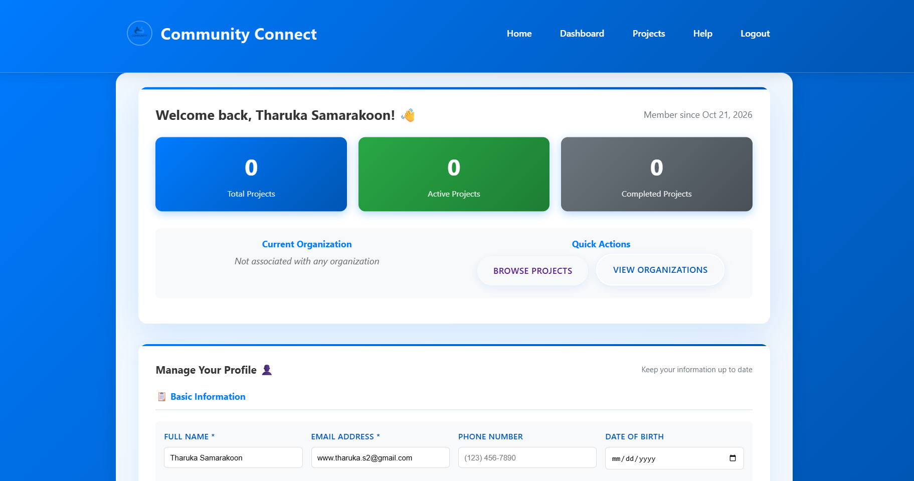 Community Connect project screenshot