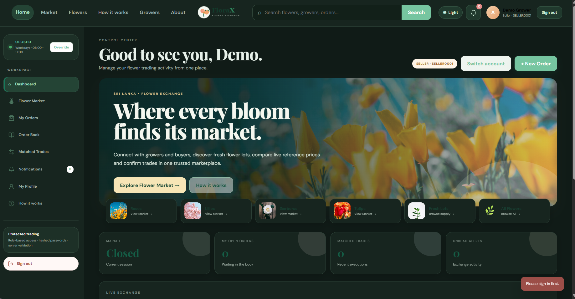 FloraX project screenshot